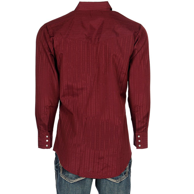 Ely Cattleman Long Sleeve Maroon Solid shirt