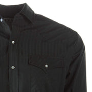 Ely Cattleman Long Sleeve Mens Tone on Tone Black