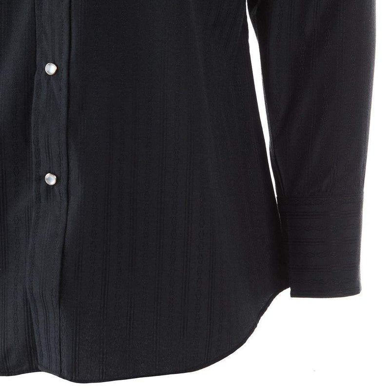 Ely Cattleman Long Sleeve Mens Tone on Tone Black