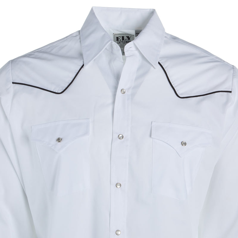 Ely Cattleman Men's Contrast Piping Western Snap Shirt