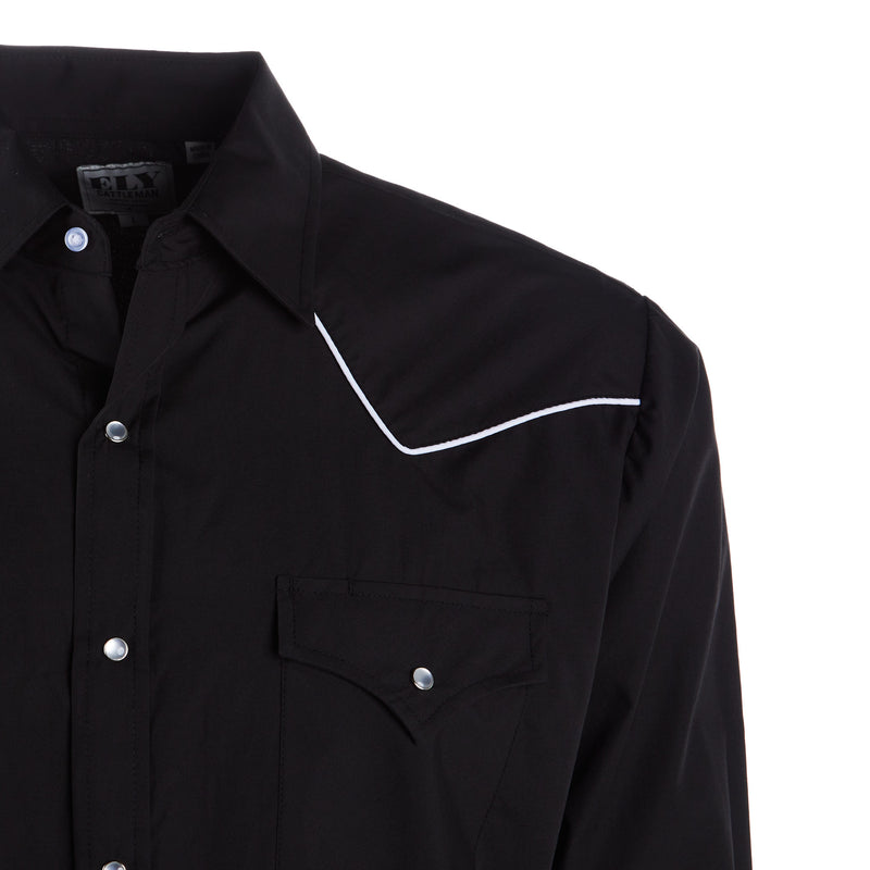 Ely Cattleman Men's Long Sleeve Western Snap Shirt with Contrast Piping