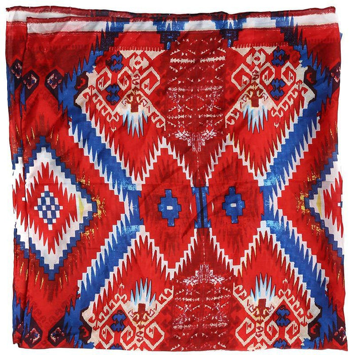 Men's Aztec Red and Blue Wild Rag Scarf