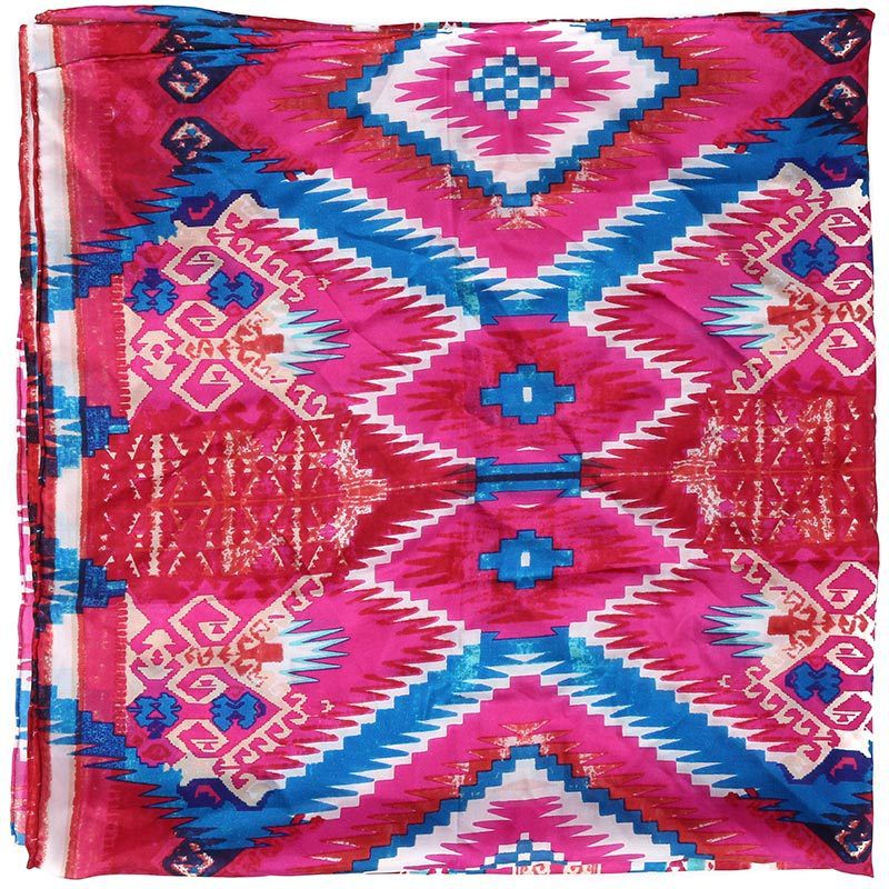 Men's Aztec Pink and Blue Wild Rag Scarf