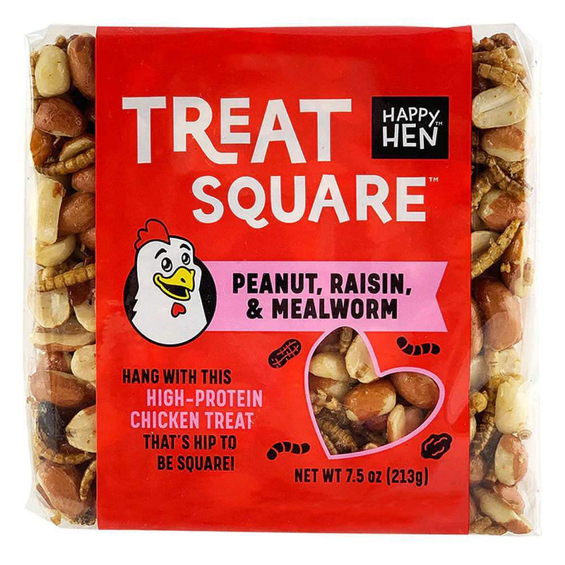 Happy Hen Hen Mealworm Peanut and Raisin Treat Square