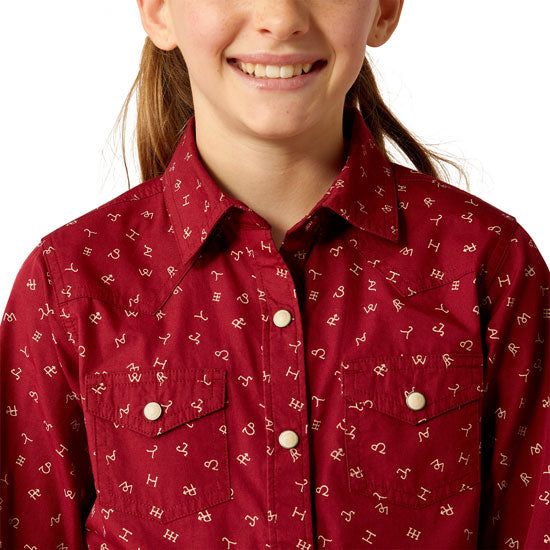 Ariat Girl's Red Ranch Snap Shirt