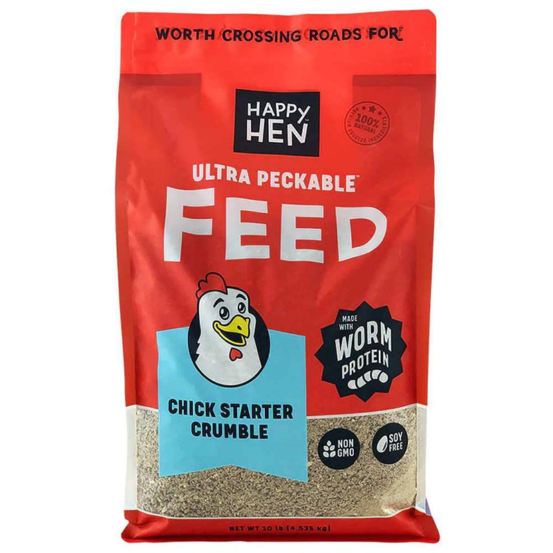 Happy Hen Hen Chick Starter Crumble Natural Worm Flavor 10lb Bag
