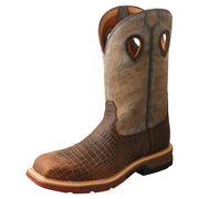Men's Brown Caiman Print 12in Top Boot