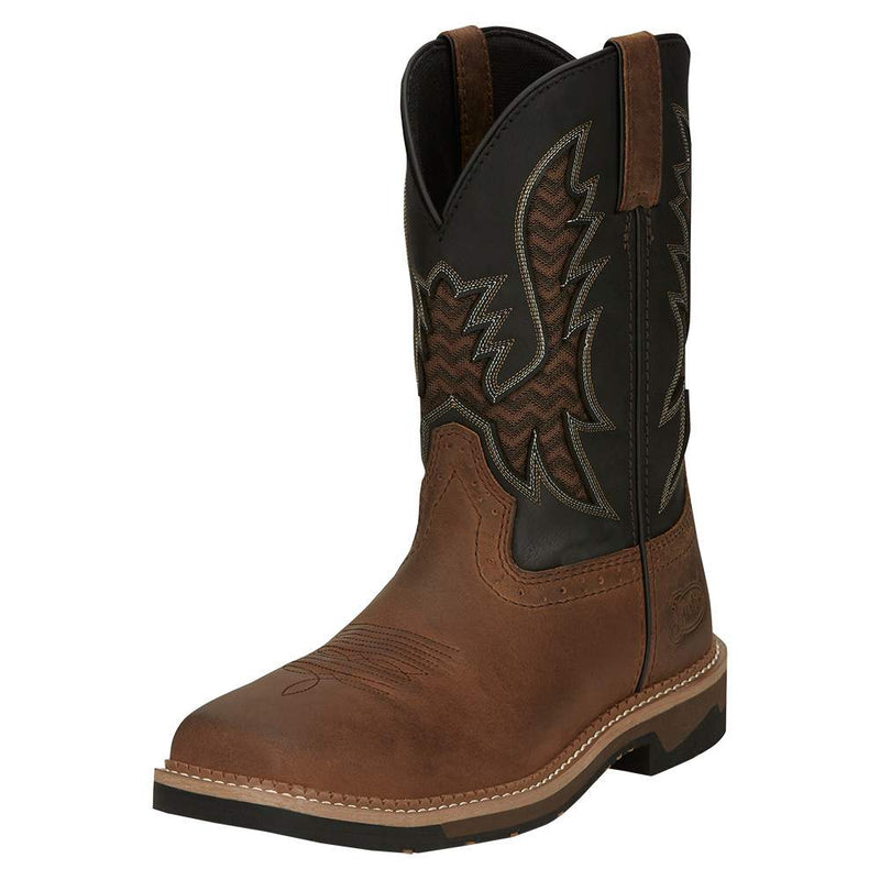 Men`s Stampede Bolt Pecan Water Buffalo 11` Black Water Buffalo Soft Toe