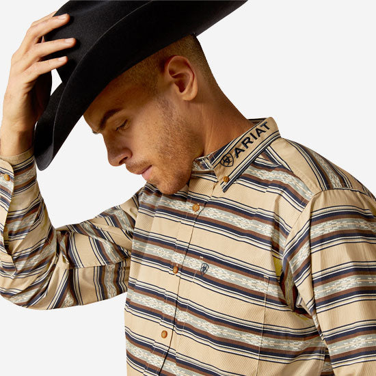 Ariat Team Korbyn Tan & Navy Shirt