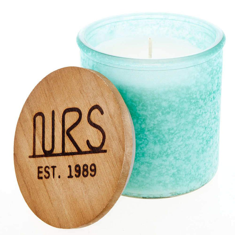 On The Rocks River Rock Candle in Turquoise