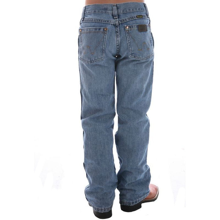 Boys Retro Ocean Water Blue Wash Jeans