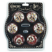 Multi Colored Daisy Flower 6 Piece Slotted Concho Saddle Set