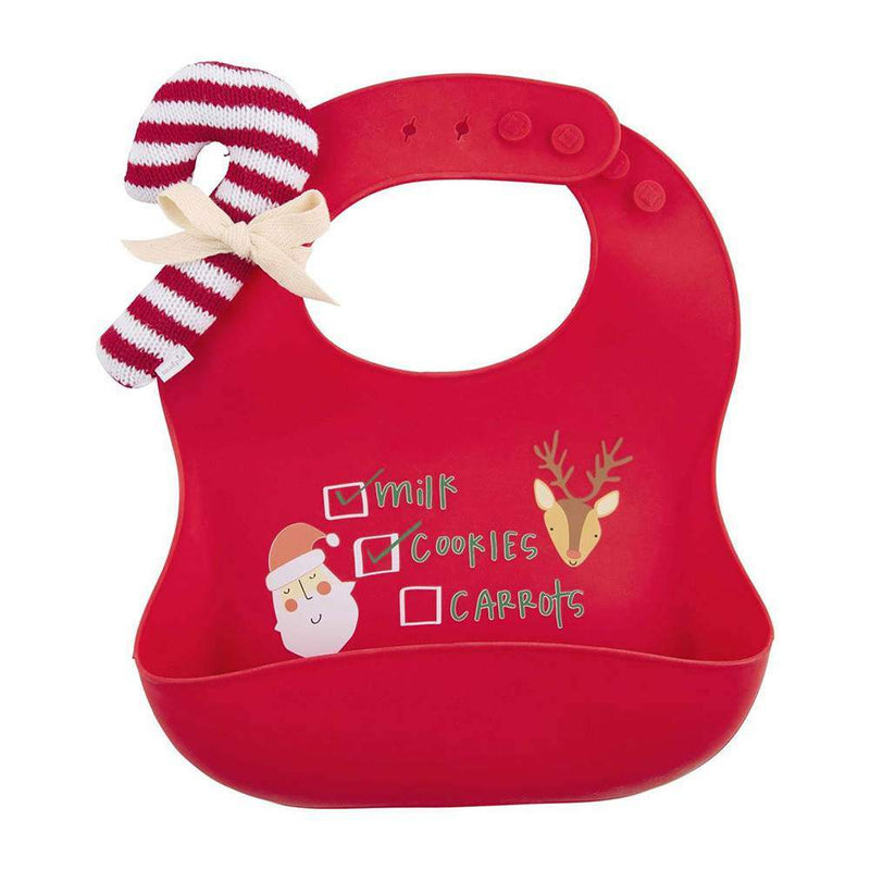 Mud Pie Candy Cane Bib and Rattle Set