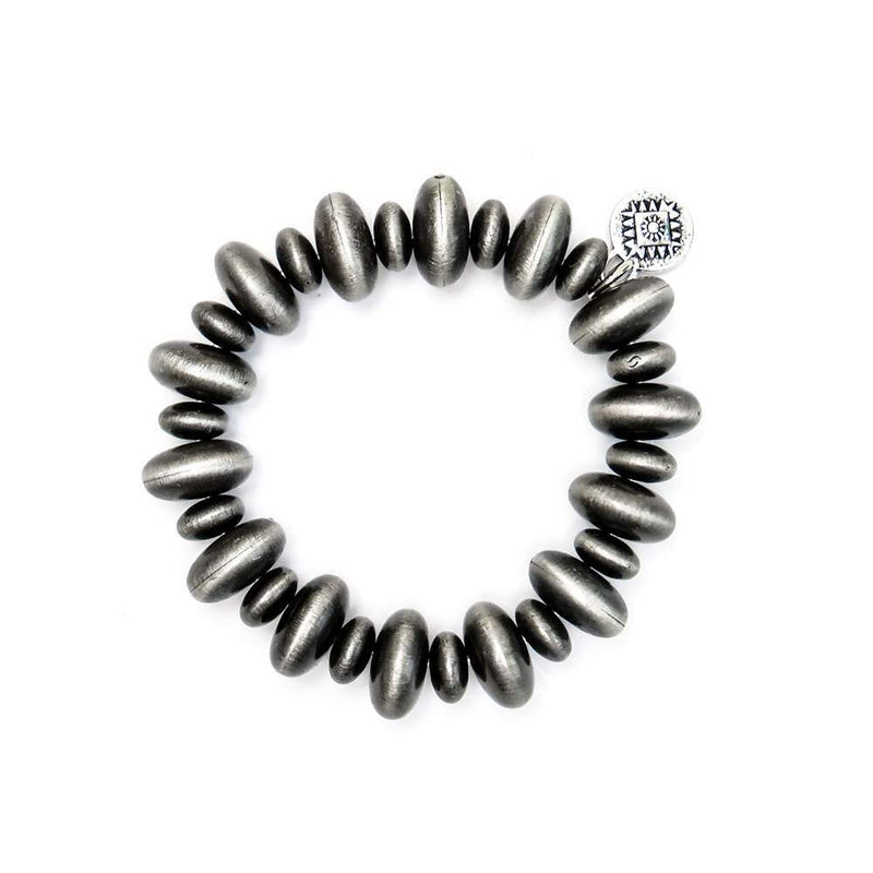 West And Company Faux Navajo Pearl Disc Bead Stretch Bracelet