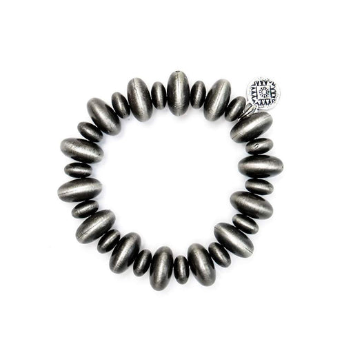 West And Company Faux Navajo Pearl Disc Bead Stretch Bracelet