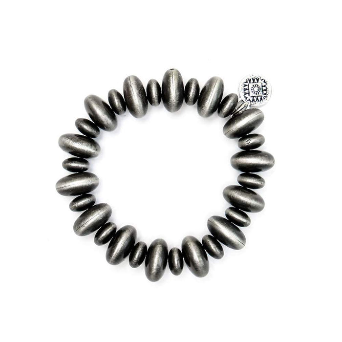 West And Company Faux Navajo Pearl Disc Bead Stretch Bracelet