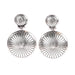 Silver Round Double Concho Earrings