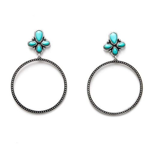 J Silver Dotted Hoop Earrings
