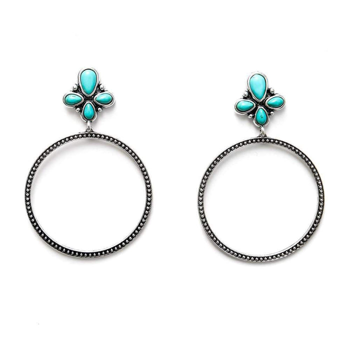 J Silver Dotted Hoop Earrings