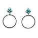 J Silver Dotted Hoop Earrings