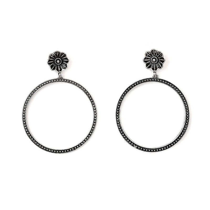 J Silver Dotted Earrings