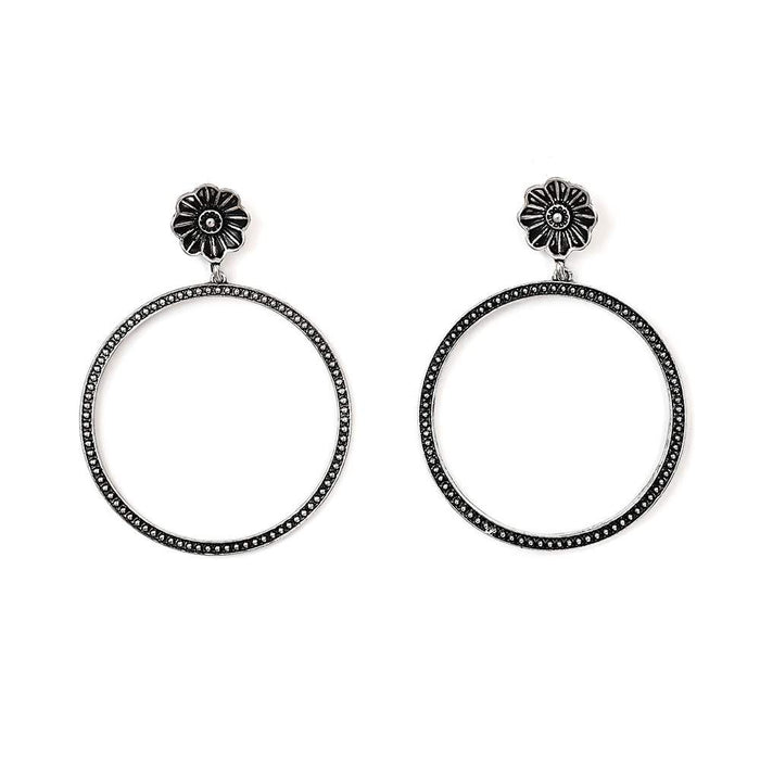 J Silver Dotted Earrings