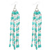 & Turquoise Beaded Tassel Earrings