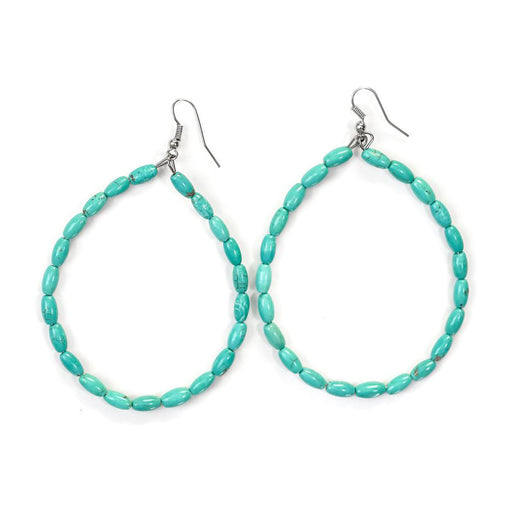 Turquoise Beaded Hoop Earrings