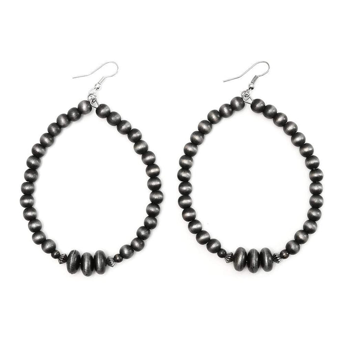 J Faux Navajo Pearls Dangle Hoop Earrings