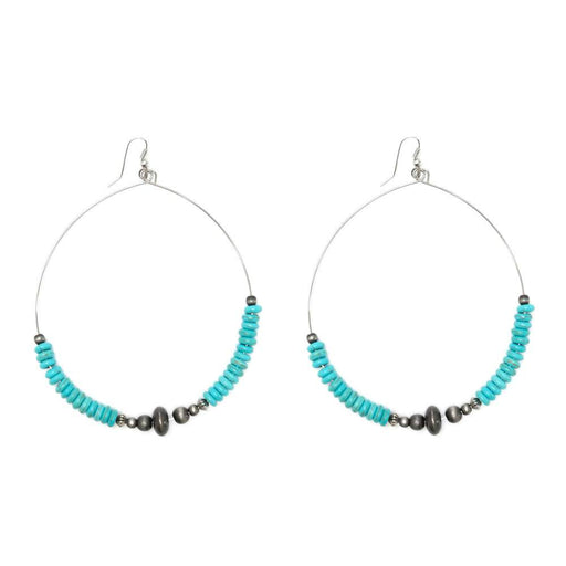 Turquoise Faux Navajo Pearl Hoop Earring