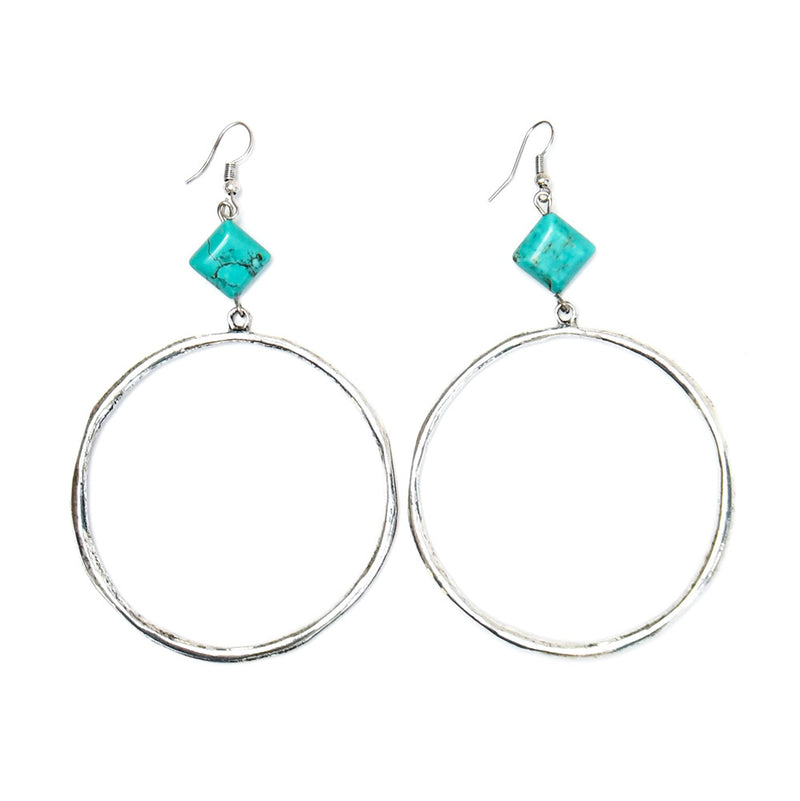 & Large Hammered Hoop Earrings