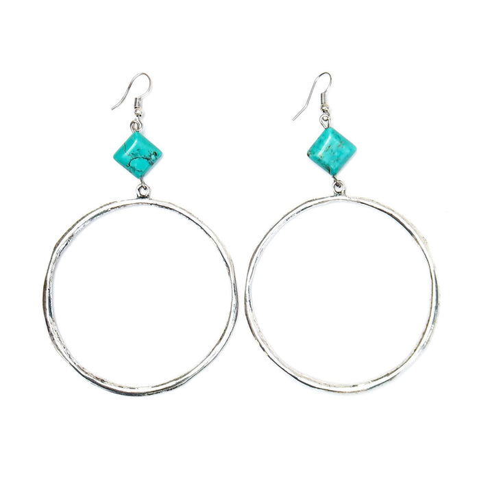 & Large Hammered Hoop Earrings