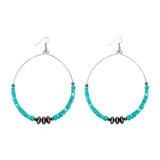 & Large Turquoise Beaded Hoop