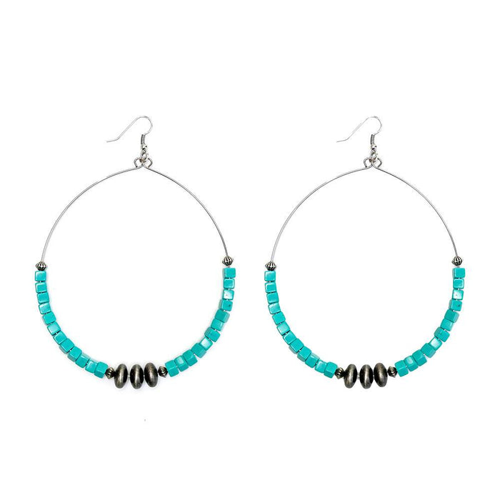 & Large Turquoise Beaded Hoop