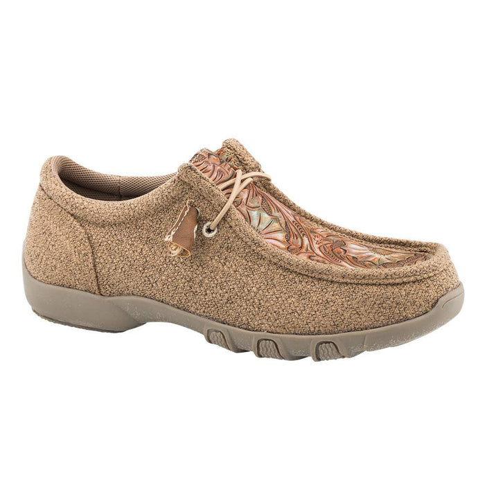 Women's Tan Canvas Tooled Casual 2 eye Chukka