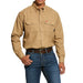 Men's Fire Resistant Long Sleeve Khaki Work Shirt