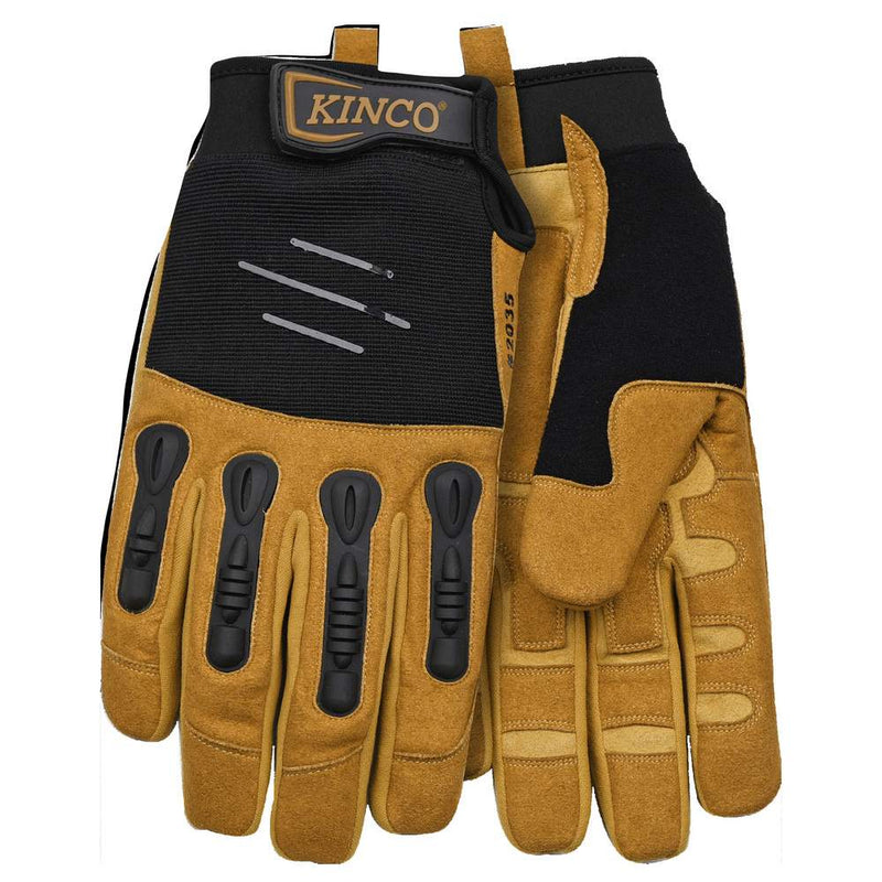 Synthetic Tan Leather Glove w/Pullstrap