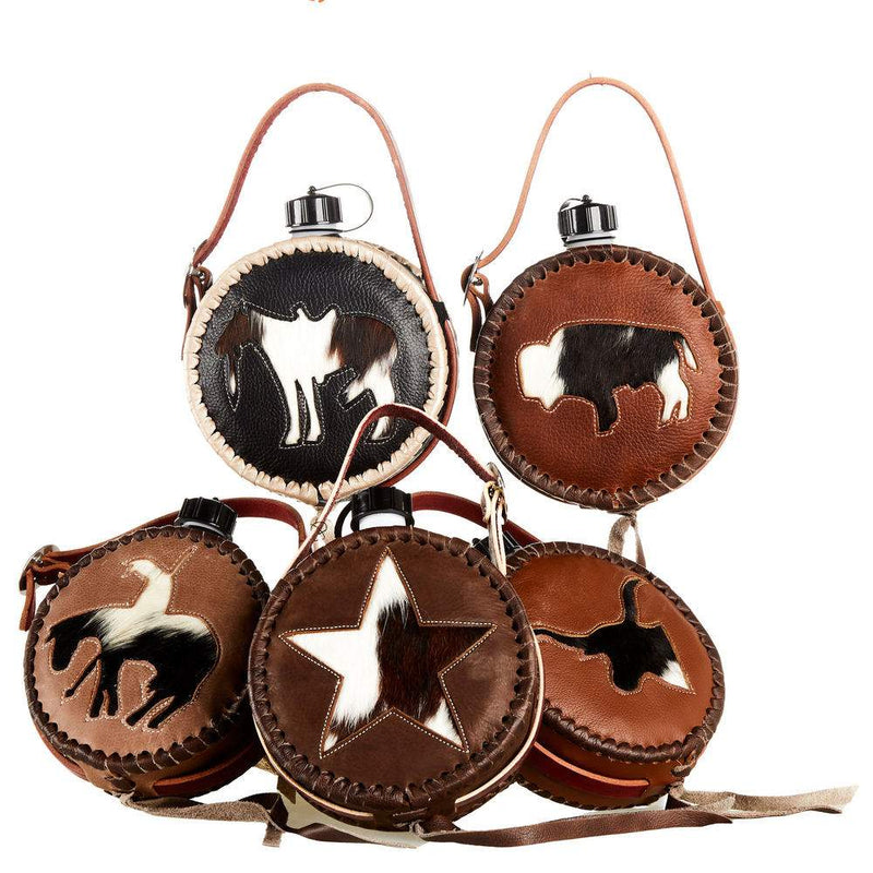 Leather-Covered Canteen with Inlay