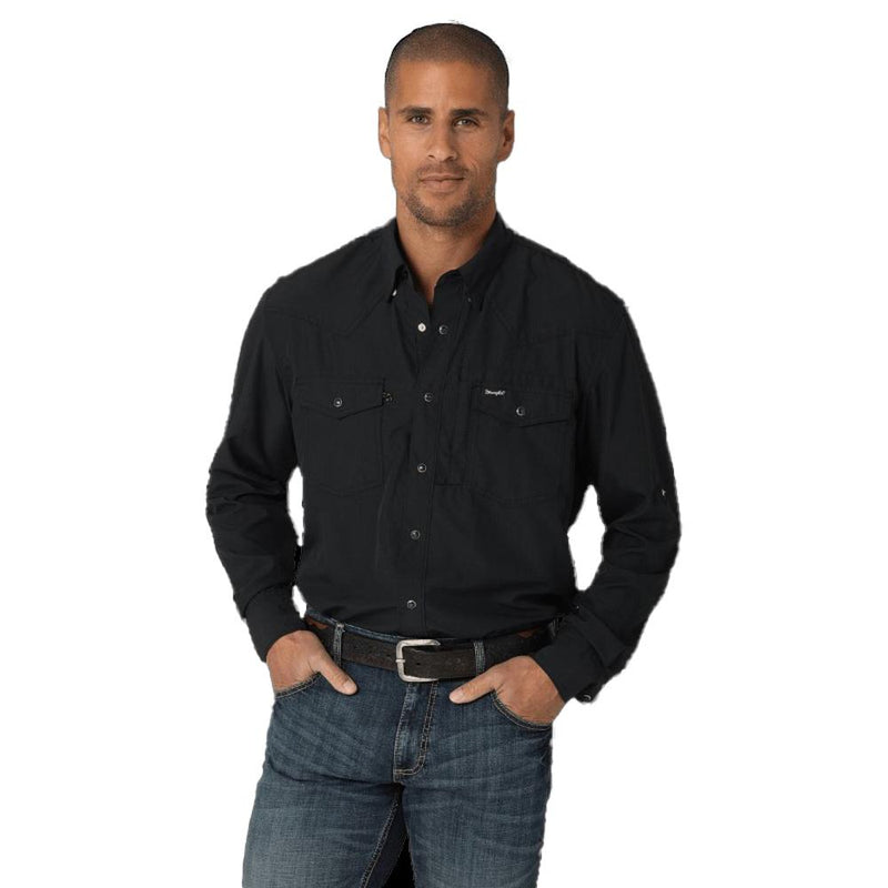 Men's Black Performance Long Sleeve Shirt