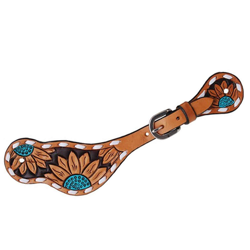 Turquoise Sunflower Ladies Spur Straps