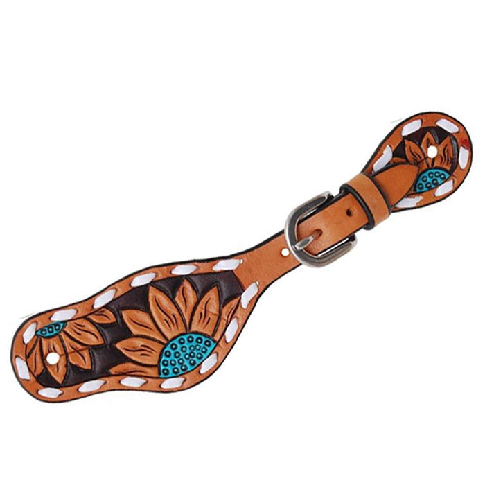 Turquoise Sunflower Youth Spur Straps
