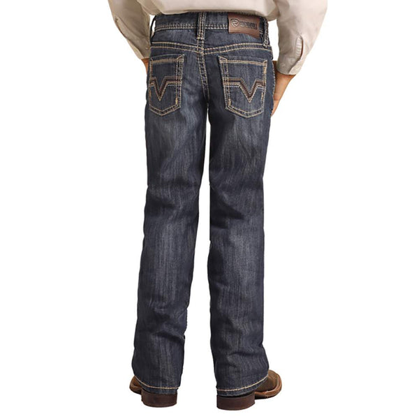 Men's Regular Fit Rope Stitch Straight Bootcut Jeans