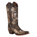 Womens Black Multi Color Floral 13 Snip Toe Boot