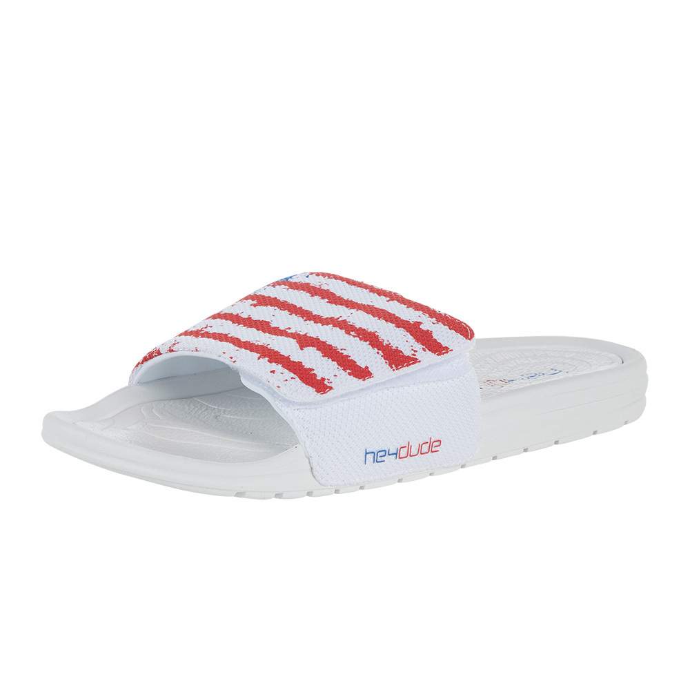 Heydude Men s Hey Dude White Phoenix Flag Slide