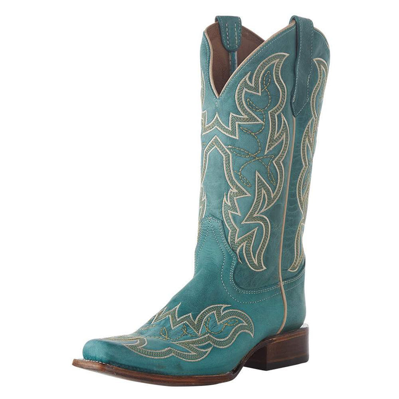 Women`s Turquoise Embroidered 12" Boot