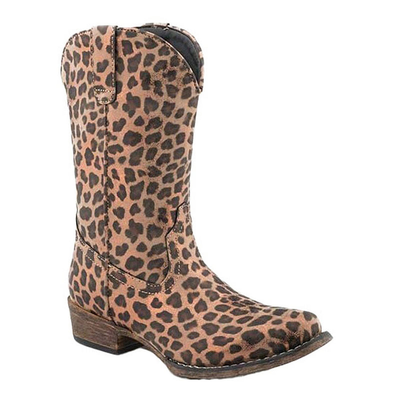 Little Kids Riley Leopard Print Cowgirl Boot