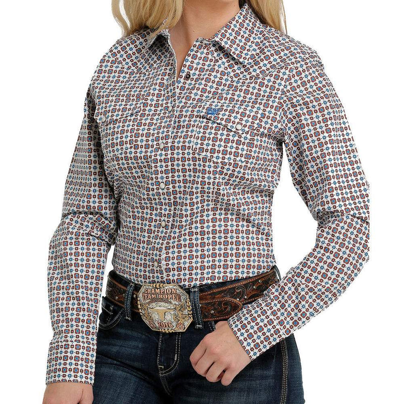 Women's Printed Pearl Snap Shirt