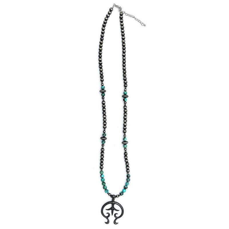 & Long Beaded Neckalce with Naja Charm