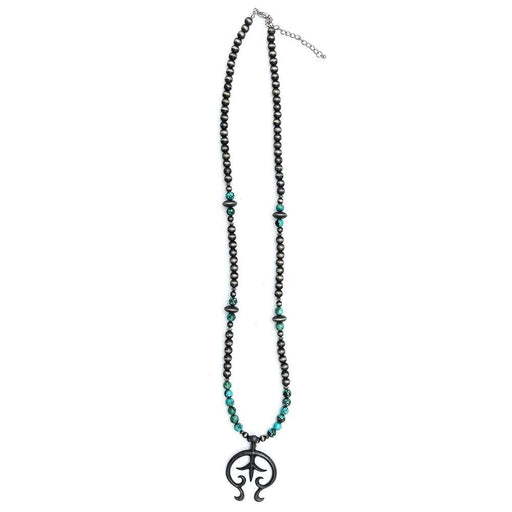 & Long Beaded Neckalce with Naja Charm