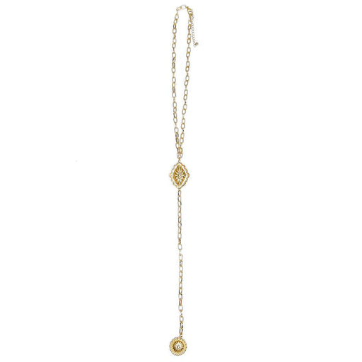 & Gold Lariat Style Necklace with Concho